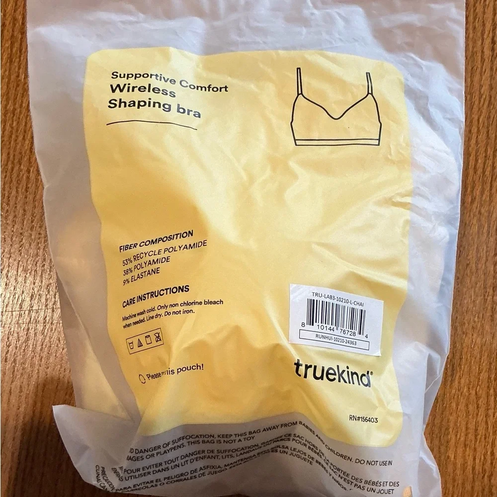 Set Of Two Truekind Supportive Comfort Wireless Shaping Bras Size L Beige New - Picture 2 of 13
